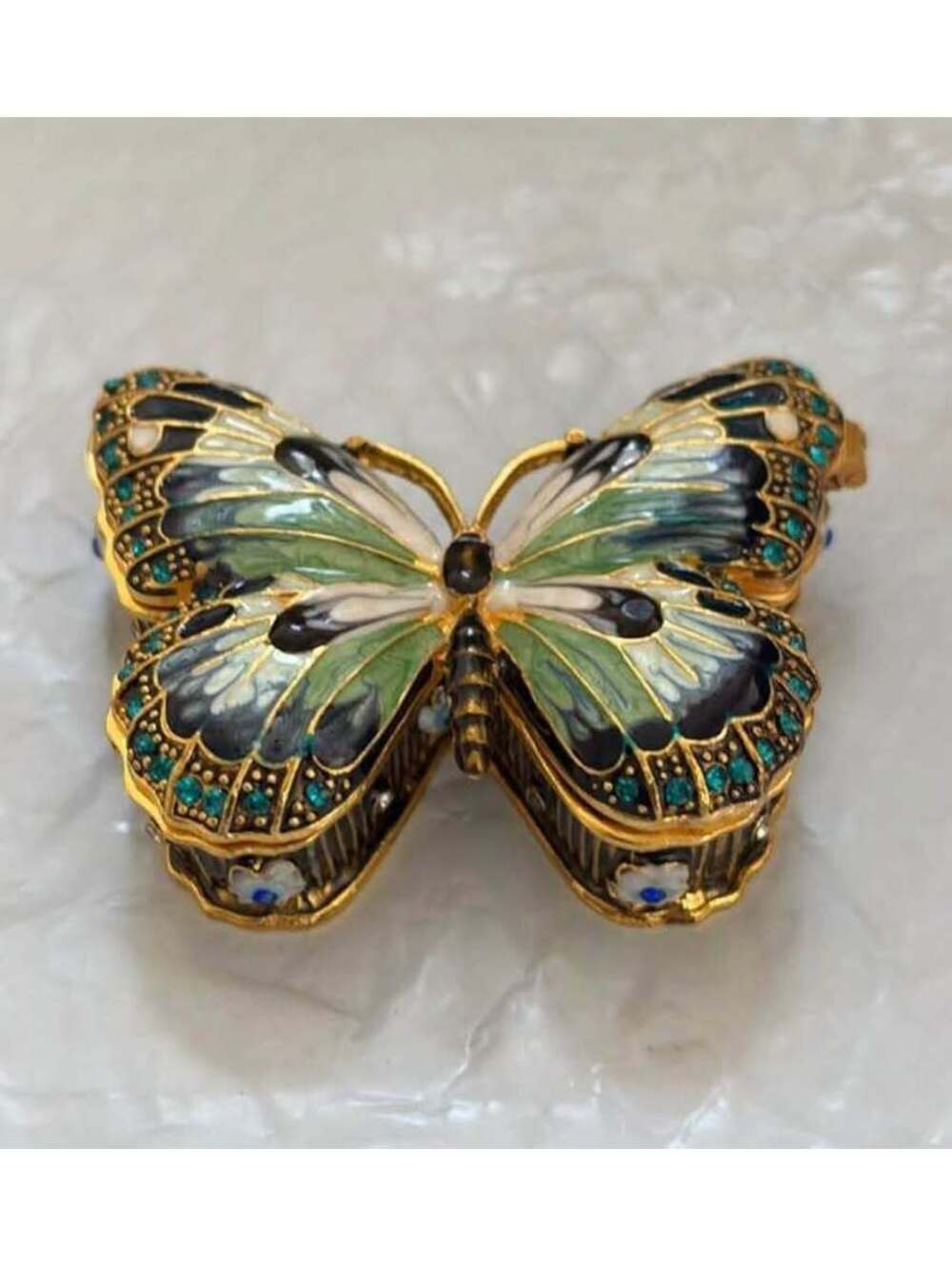 Enamel Butterfly Trinket Box